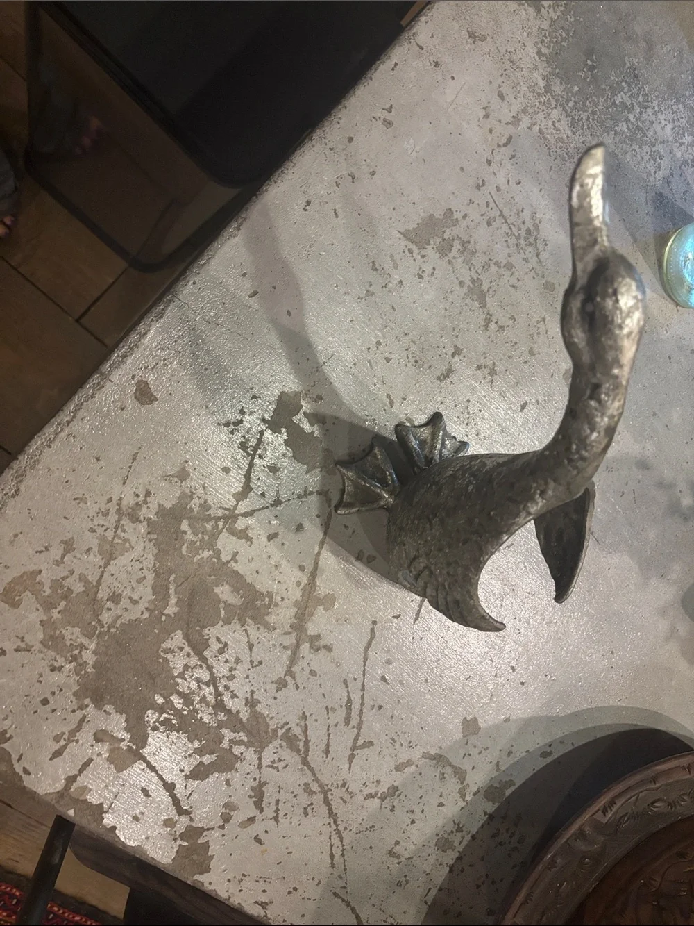 Decorative silver pewter Duck Bottle Holder
